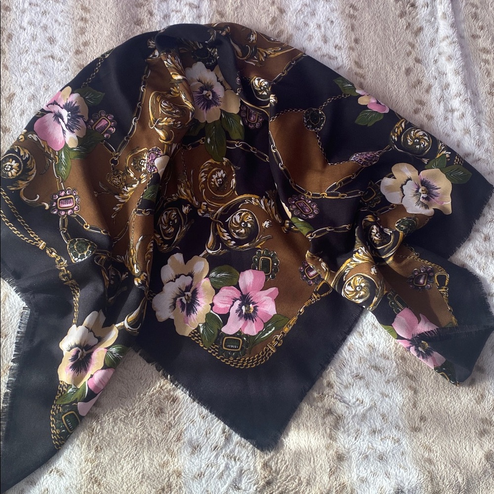 Vintage 1980’s Baroque Style Square Scarf